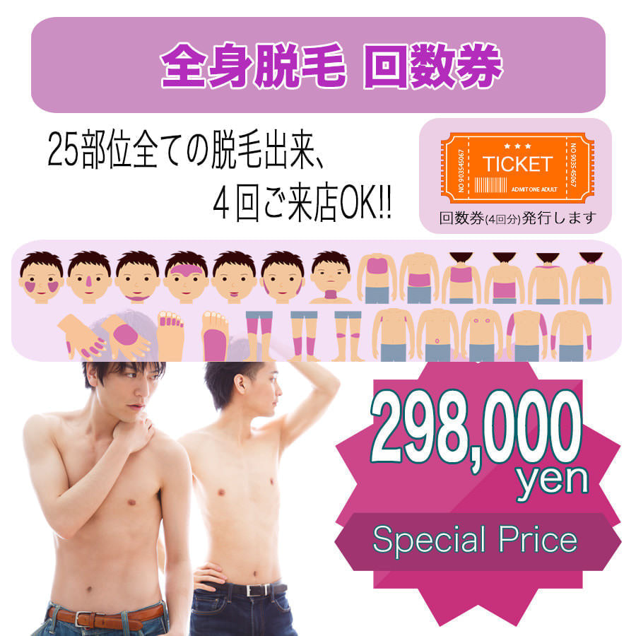 全身脱毛 - タイプ別メンズ脱毛