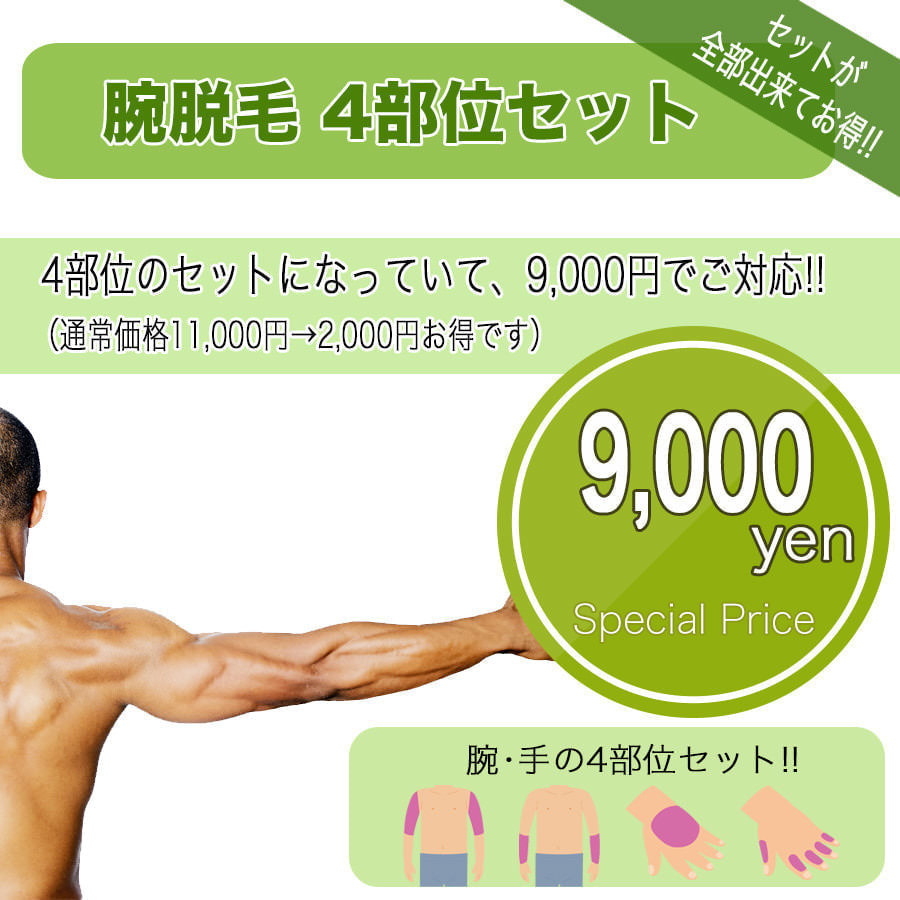 腕脱毛セット - タイプ別メンズ脱毛
