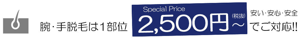 腕脱毛プラン - メンズ脱毛【NAX】おゆみ野・鎌取店の紹介