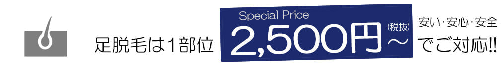 足脱毛プラン - メンズ脱毛【NAX】おゆみ野・鎌取店の紹介