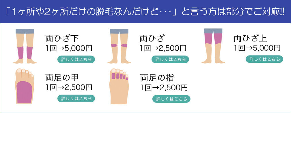 足脱毛プラン1 - メンズ脱毛【NAX】おゆみ野・鎌取店の紹介