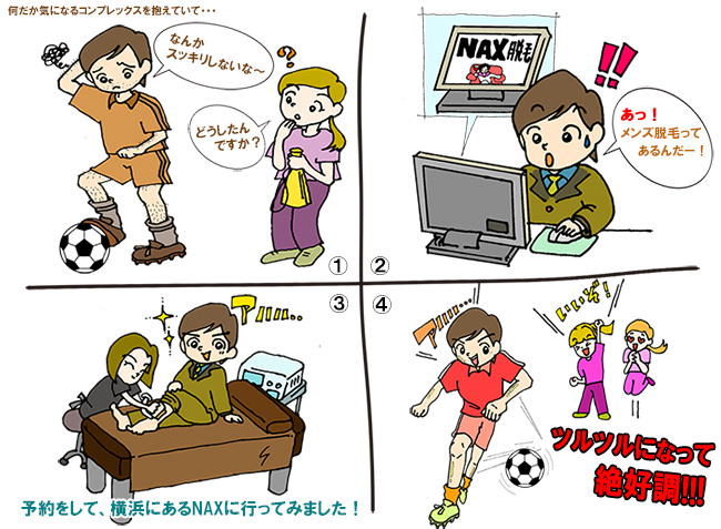 足脱毛マンガ - タイプ別メンズ脱毛