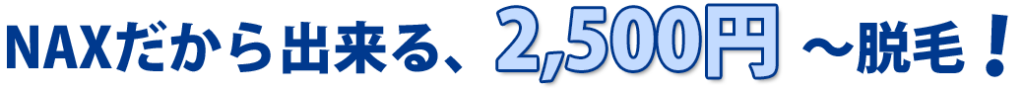2500円脱毛 1024x92 - メンズ脱毛【NAX】おゆみ野・鎌取店の紹介